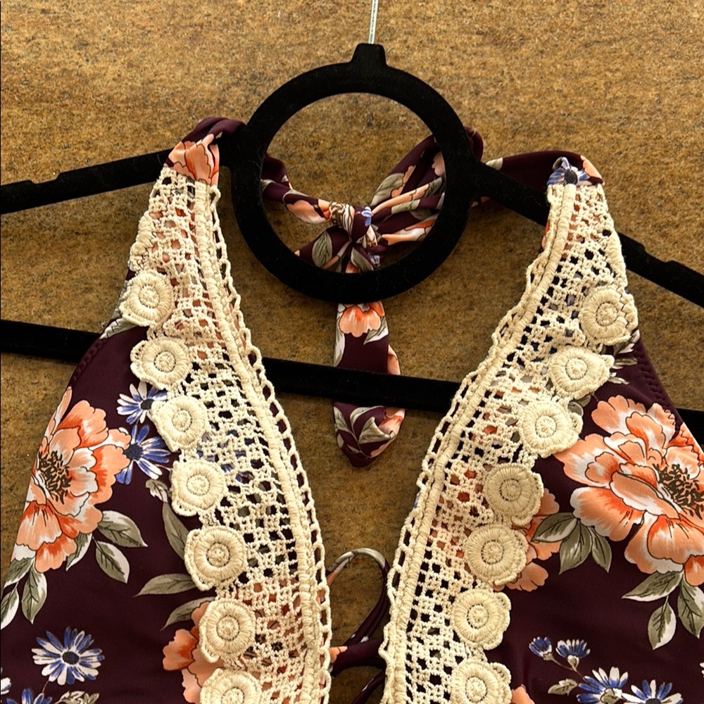 [Like 🆕] Kona Sol- Medium- Floral Halter One-Piece Swimsuit - Picture 5 of 9